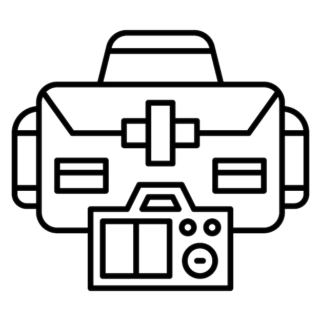 Estilo de ilustración vectorial de la bolsa de la cámara