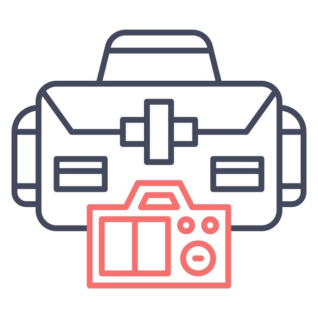 Estilo de ilustración vectorial de la bolsa de la cámara
