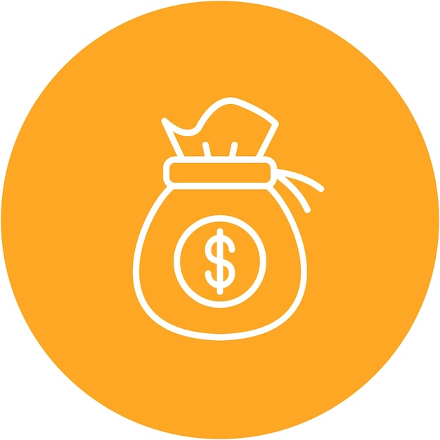 Estilo de ilustración vectorial de la bolsa de dinero