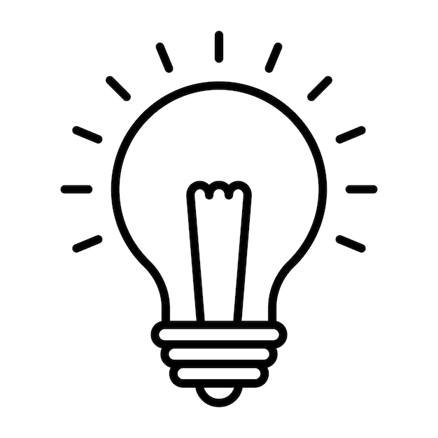 Estilo de la ilustración vectorial de la bombilla