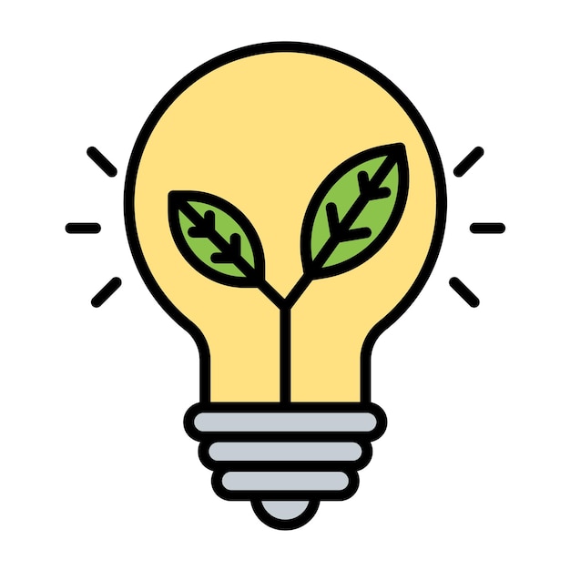 Estilo de ilustración vectorial de bombillas ecológicas