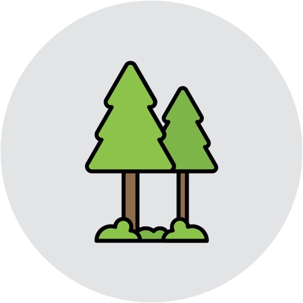 Estilo de ilustración vectorial del bosque
