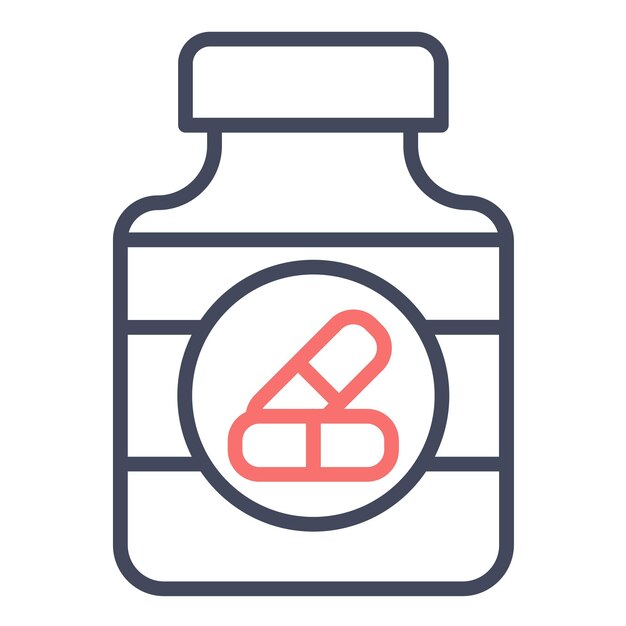 Estilo de ilustración vectorial de la botella de pastillas
