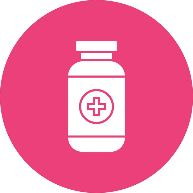 Estilo de ilustración vectorial de la botella de pastillas