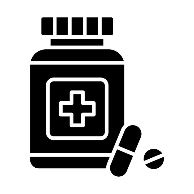 Estilo de ilustración vectorial de la botella de pastillas