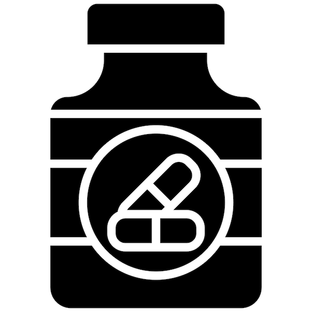 Estilo de ilustración vectorial de la botella de pastillas