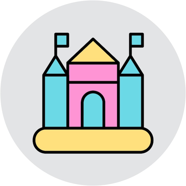 Estilo de ilustración vectorial de Bouncy Castle