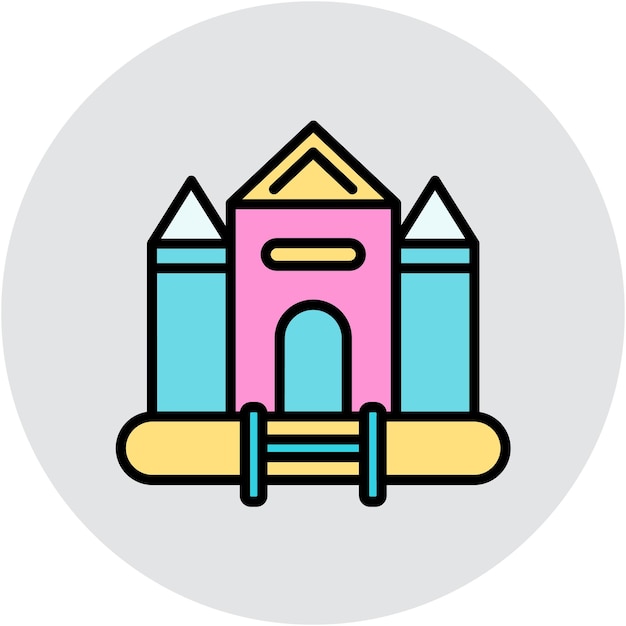 Vector estilo de ilustración vectorial de bouncy castle