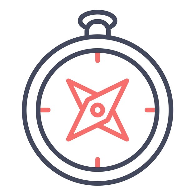 Estilo de la ilustración vectorial de la brújula