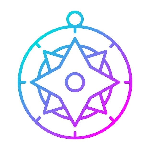 Estilo de la ilustración vectorial de la brújula