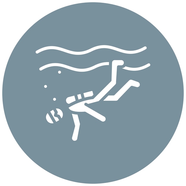 Estilo de ilustración vectorial de buceo