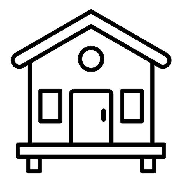 Estilo de ilustración vectorial de bungalow
