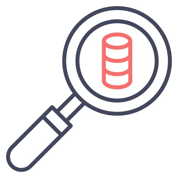Estilo de ilustración vectorial de búsqueda de la base de datos