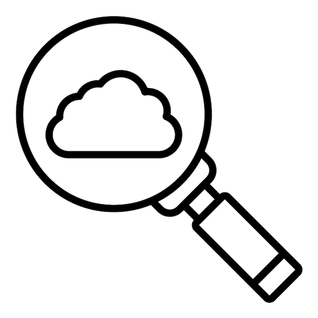 Estilo de ilustración vectorial de búsqueda de nubes