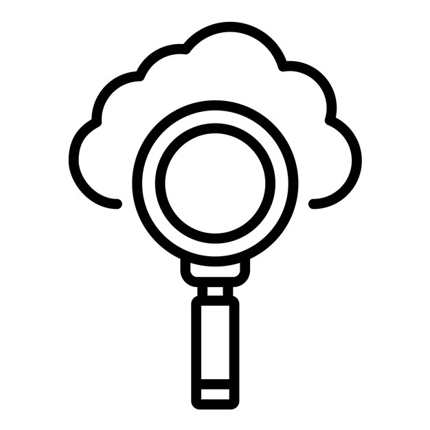 Estilo de ilustración vectorial de búsqueda de nubes