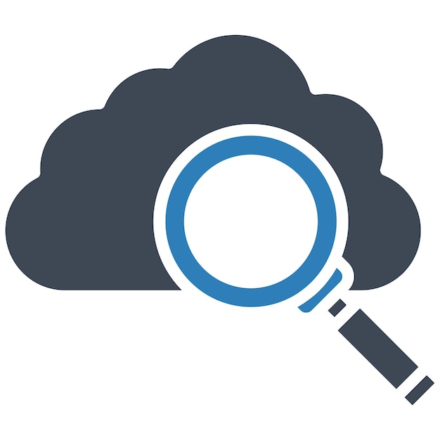 Estilo de ilustración vectorial de búsqueda en nubes