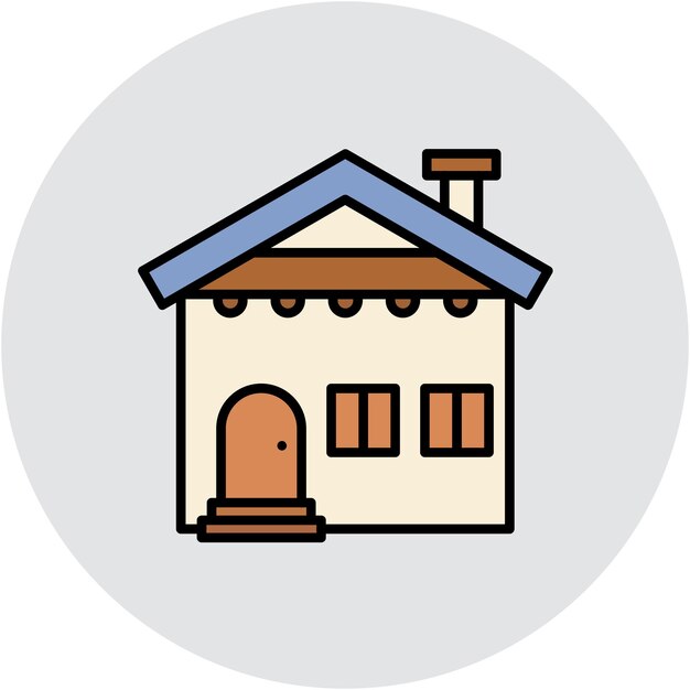 Estilo de ilustración vectorial de la cabaña