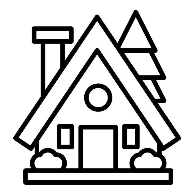 Estilo de ilustración vectorial de la cabaña