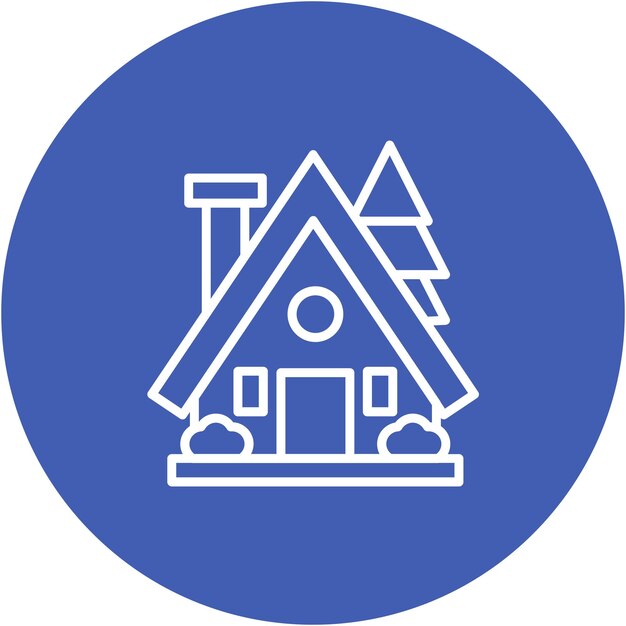 Estilo de ilustración vectorial de la cabaña