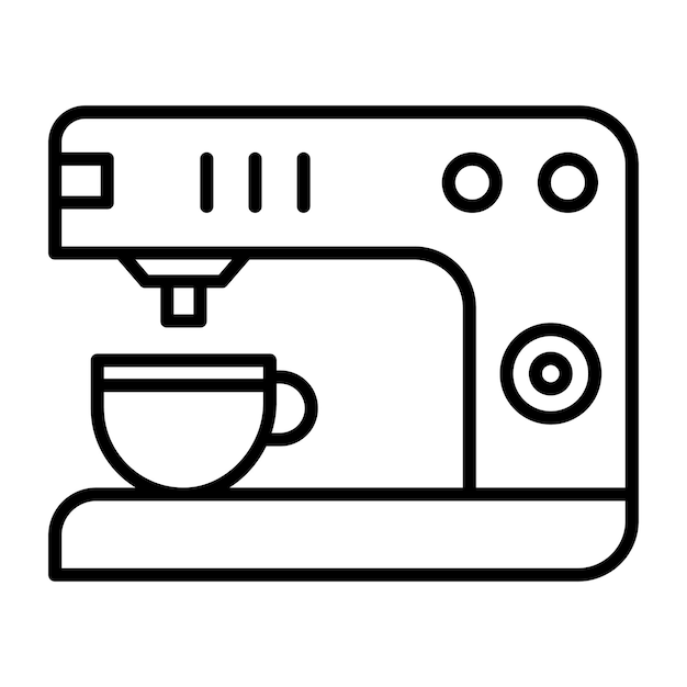 Estilo de ilustración vectorial de la cafetera