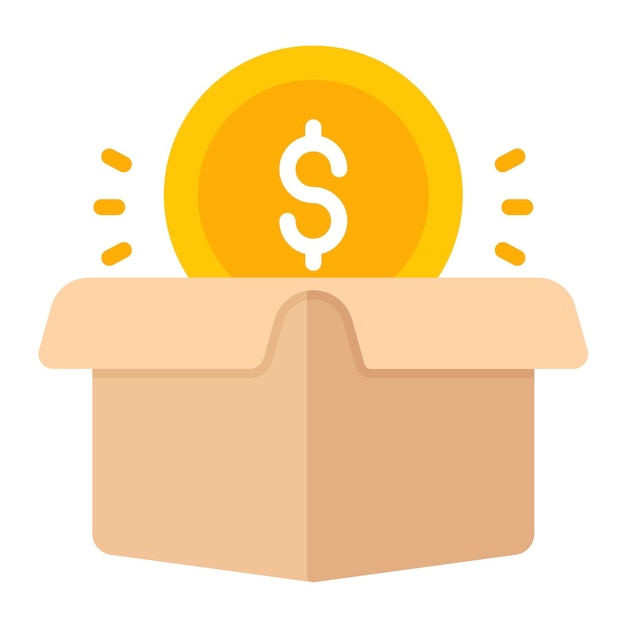 Vector estilo de ilustración vectorial de la caja de donación