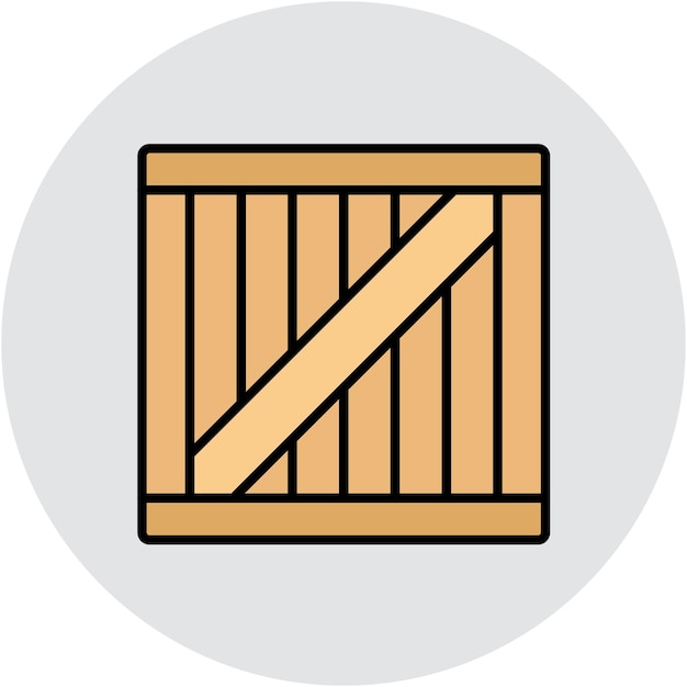 Estilo de ilustración vectorial de caja de madera