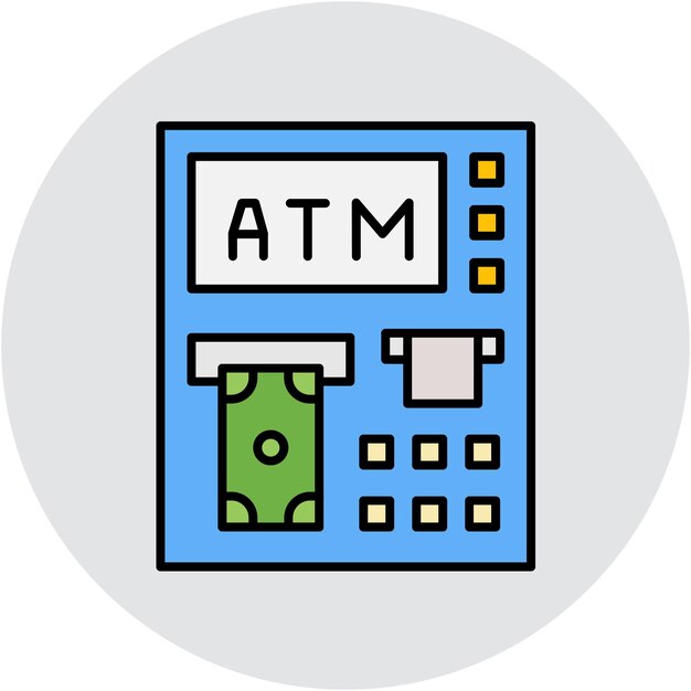Estilo de ilustración vectorial del cajero automático