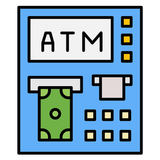 Estilo de ilustración vectorial del cajero automático