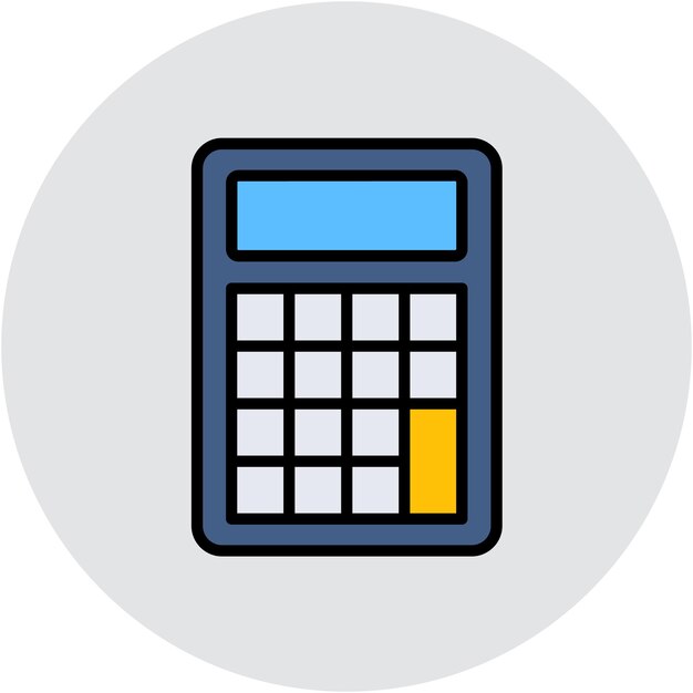 Estilo de la ilustración vectorial de la calculadora