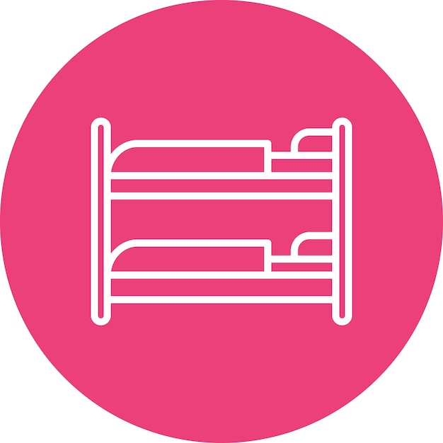 Estilo de la ilustración vectorial de la cama en literas