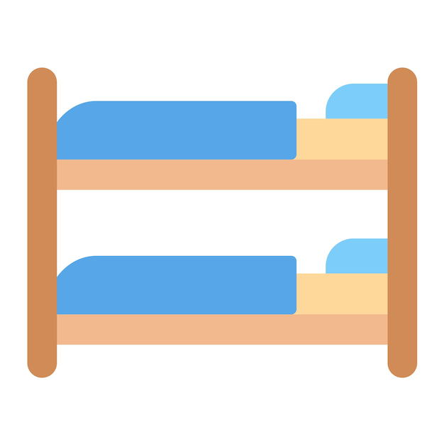 Estilo de la ilustración vectorial de la cama en literas