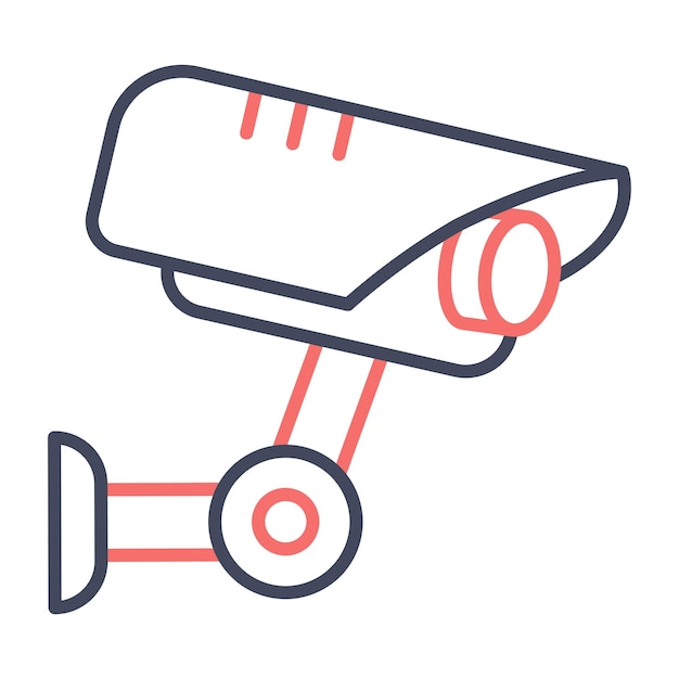 Estilo de ilustración vectorial de la cámara de CCTV
