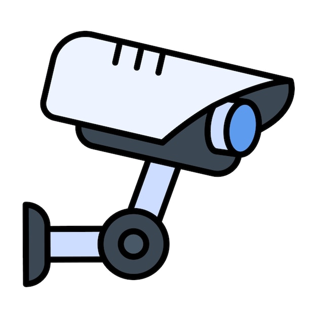 Estilo de ilustración vectorial de la cámara de CCTV
