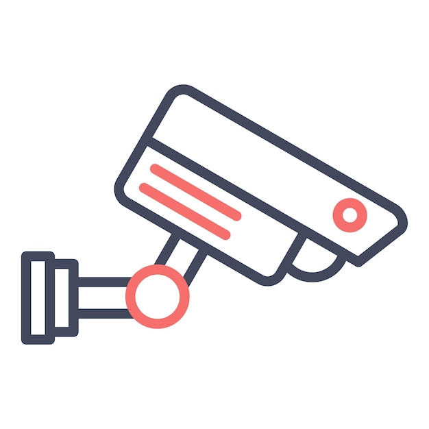 Estilo de ilustración vectorial de la cámara de CCTV