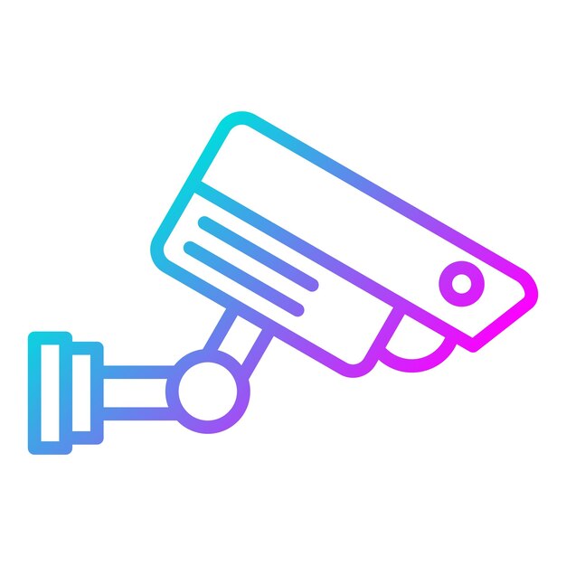 Estilo de ilustración vectorial de la cámara de CCTV