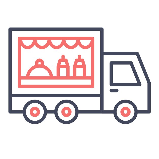 Estilo de ilustración vectorial del camión de alimentos