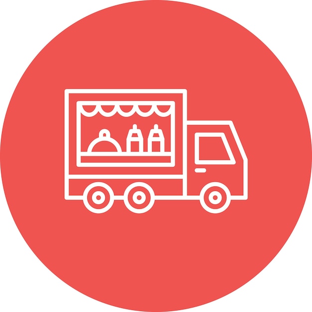 Estilo de ilustración vectorial del camión de alimentos