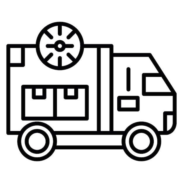 Estilo de ilustración vectorial del camión de entrega