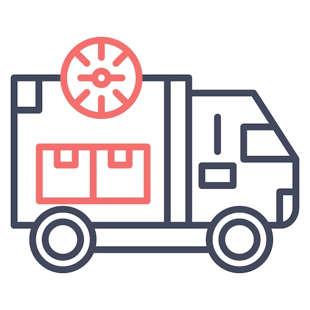 Estilo de ilustración vectorial del camión de entrega