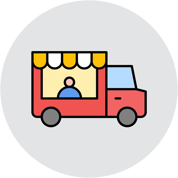 Estilo de ilustración vectorial del camión de panadería