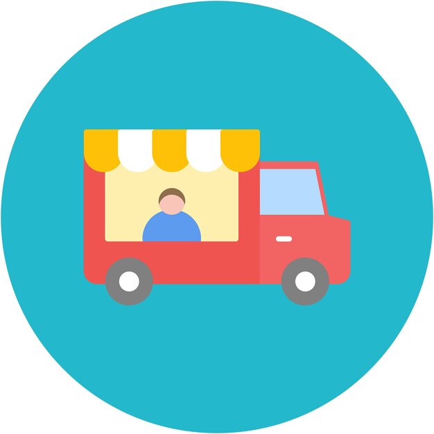 Estilo de ilustración vectorial del camión de panadería