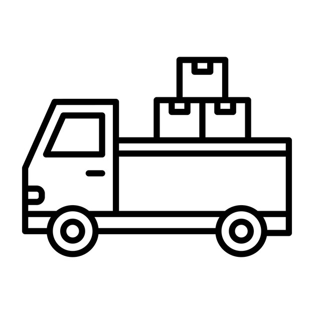 Estilo de ilustración vectorial de la camioneta
