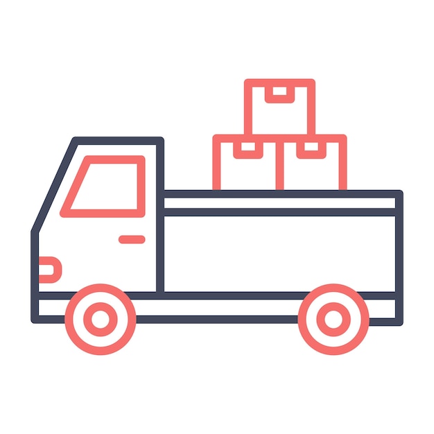 Estilo de ilustración vectorial de la camioneta