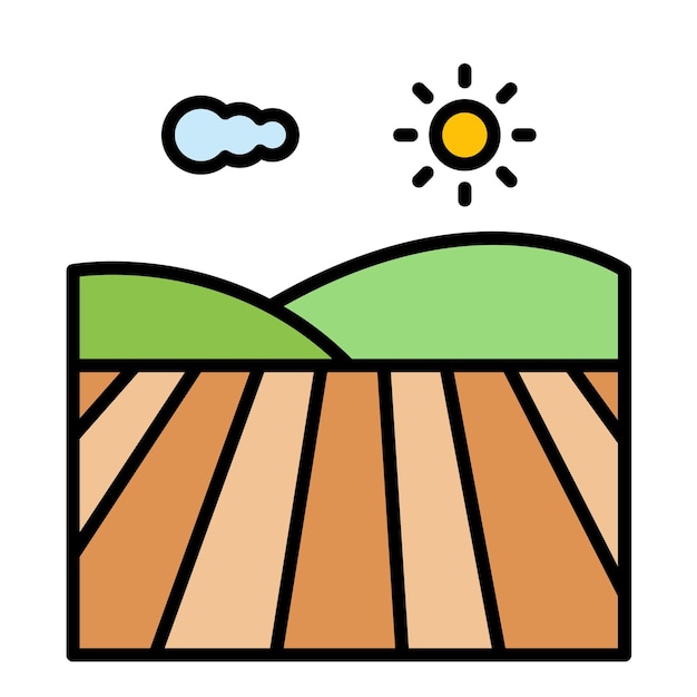 Estilo de ilustración vectorial del campo