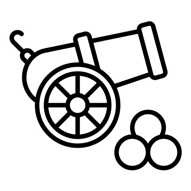 Estilo de ilustración vectorial del cañón