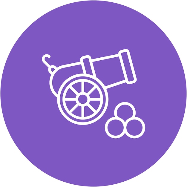 Estilo de ilustración vectorial del cañón