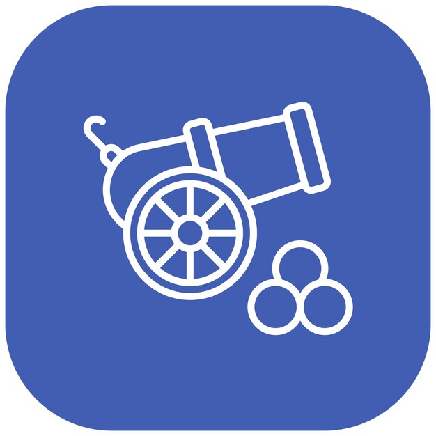 Estilo de ilustración vectorial del cañón