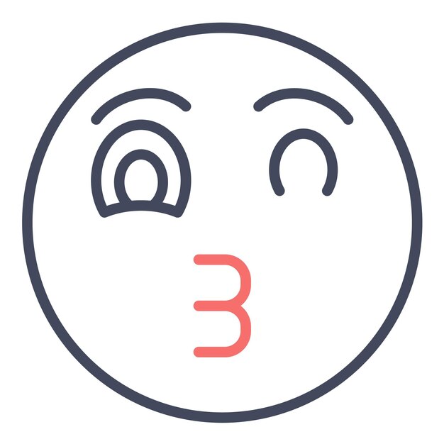 Estilo de ilustración vectorial de la cara de los besos