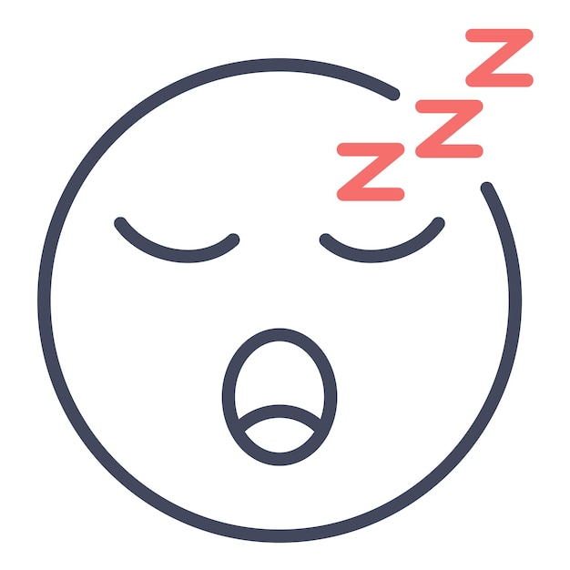 Estilo de la ilustración vectorial de la cara dormida