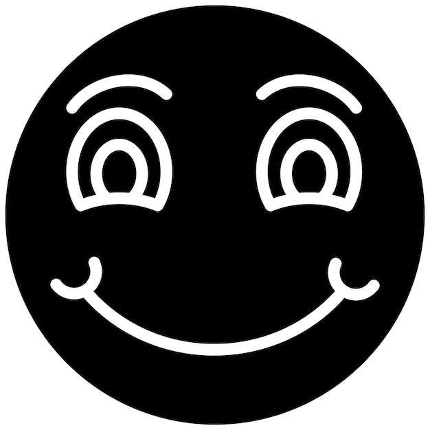 Estilo de ilustración vectorial de la cara ligeramente sonriente